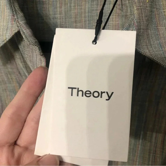 Theory Short Sleeve Button Down Striped Linen Dress Size 0 NWT - Picture 7 of 14